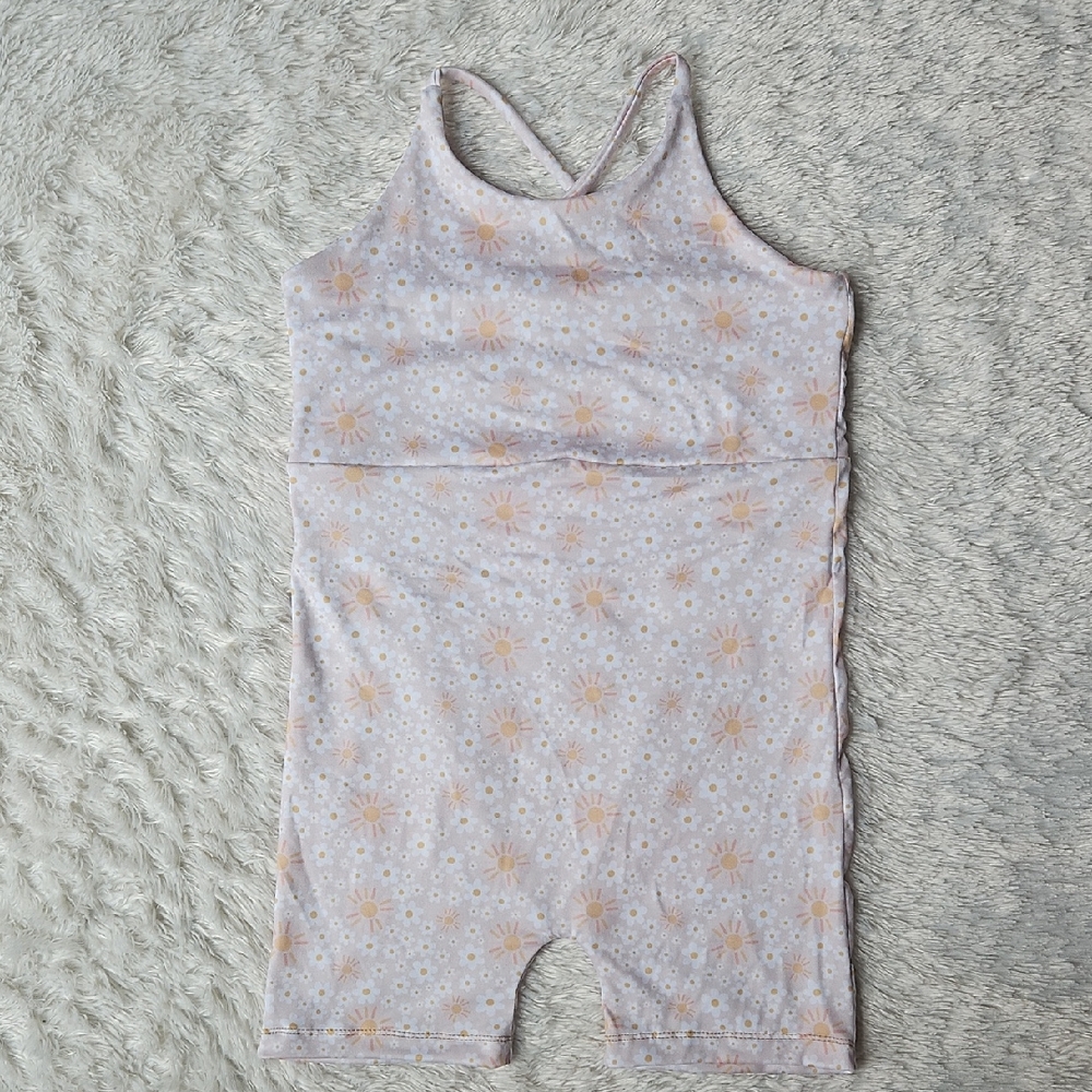 Handmade Floral And Sun Patterned Strappy Romper